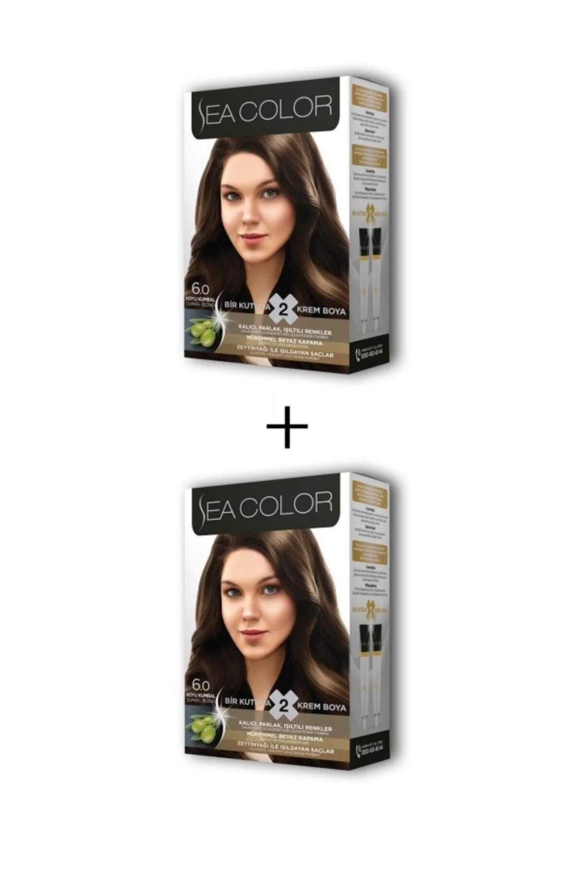2X2 Tüp Krem Saç Boyası Seti Koyu Kumral No:6.0