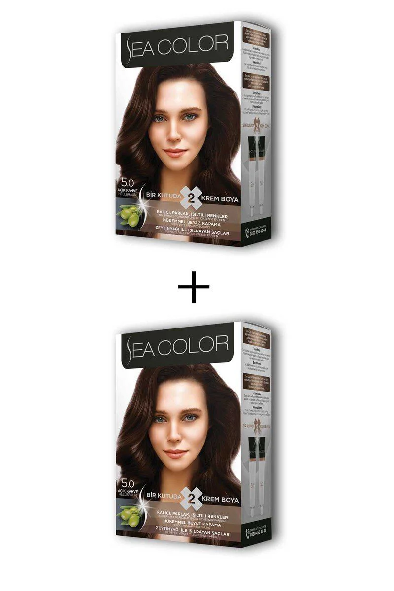 2X2 Tüp Krem Saç Boyası Seti - Açık Kahve No:5.0, Kalıcı ve Parlak Renk, Zeytinyağlı Formül Fiyatı, Yorumları ve Özellikleri