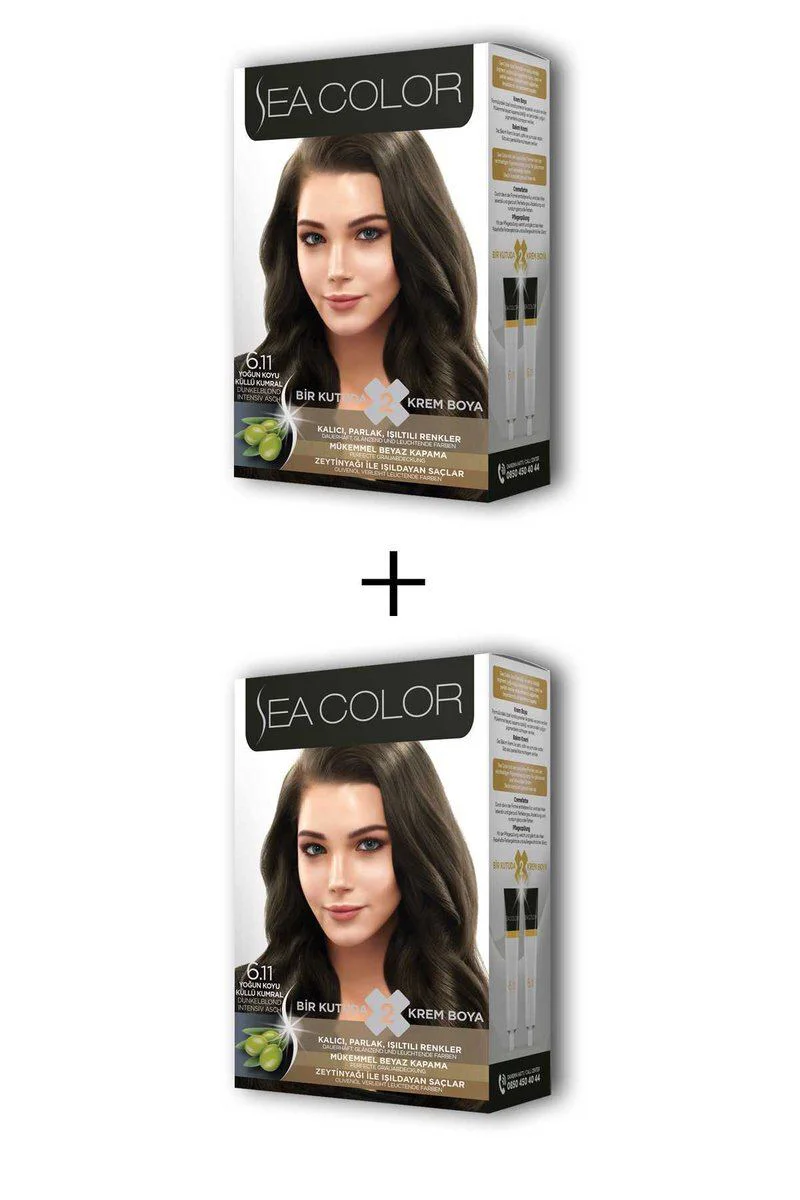 2X2 Tüp Krem Saç Boyası Seti Yoğun Koyu Küllü Kumral No:6.11 - Sea Color ile Uyumlu Fiyatı, Yorumları ve Özellikleri