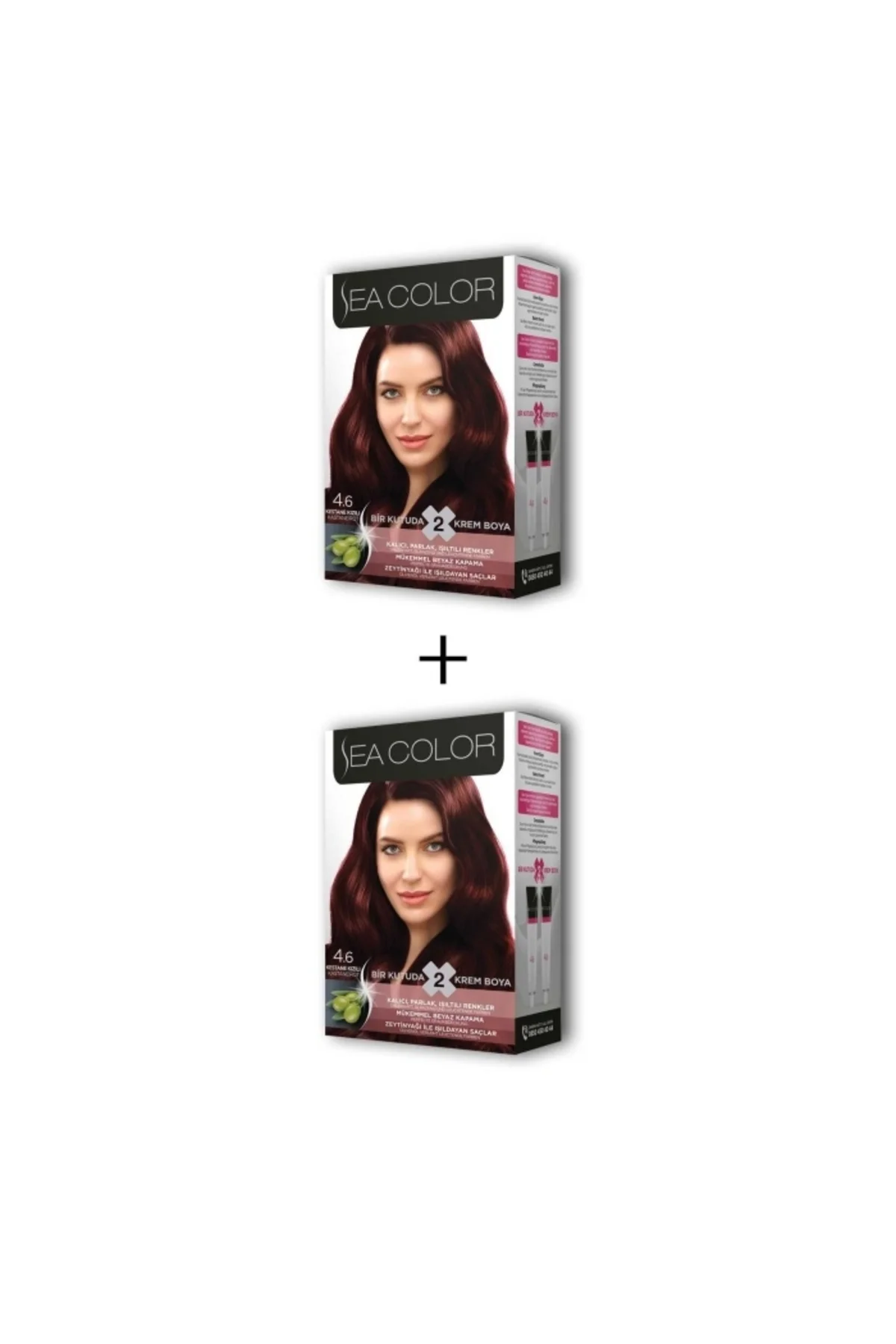 2X2 Tüp Krem Saç Boyası Seti Kestane Kızılı No:4.6