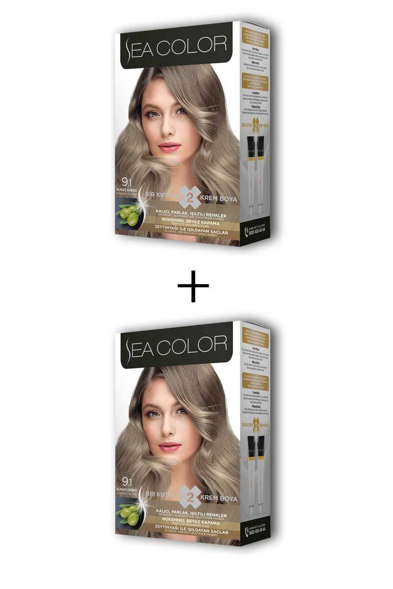 2X2 Tüp Krem Saç Boyası Seti - Elmas Sarısı No:9.1 Işıltılı ve Kalıcı Renk