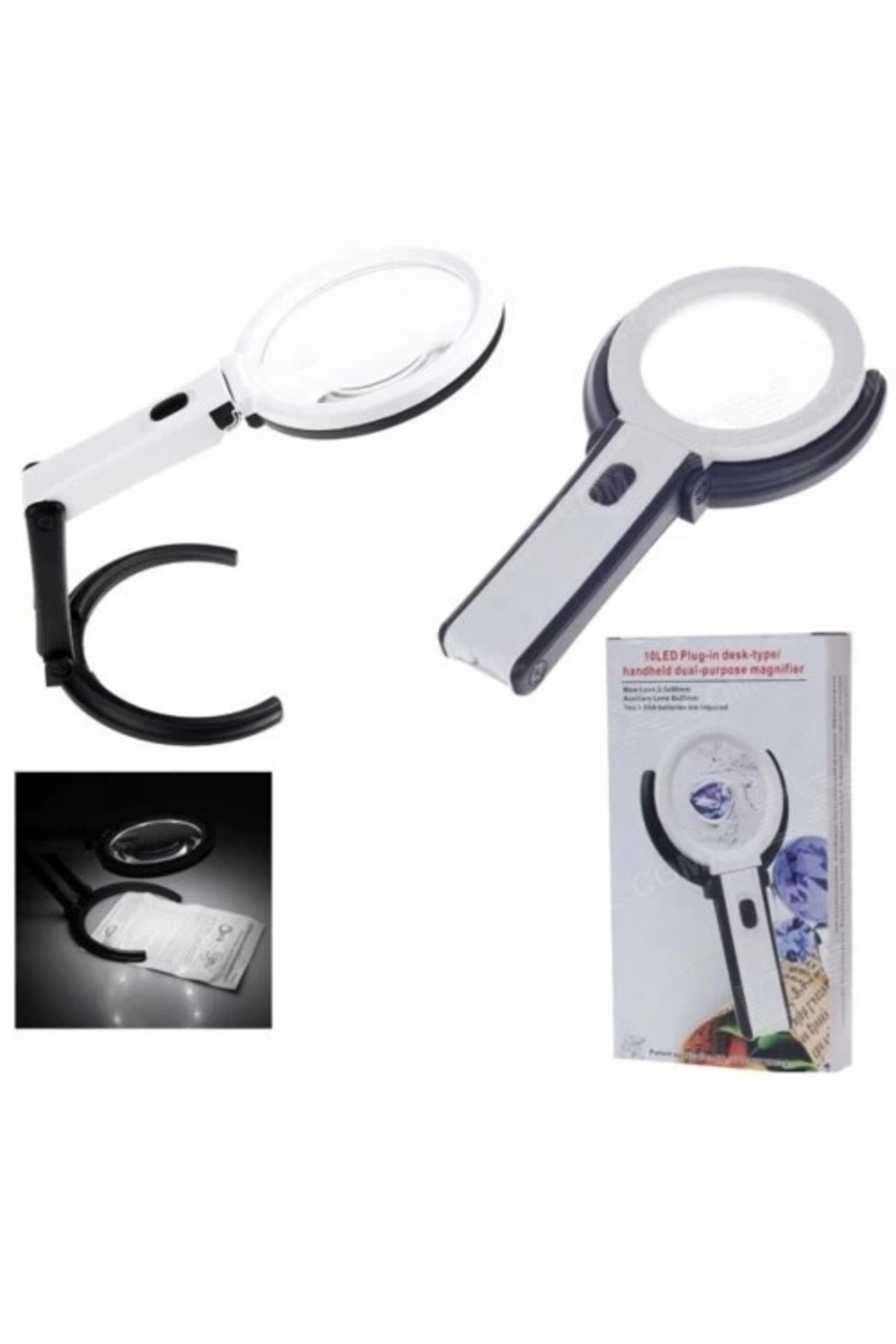 Butik 2X5x120mm 10 Ledli Masaüstü Büyüteç Butik 2X5x120mm 10 Ledli Masaüstü Büyüteç