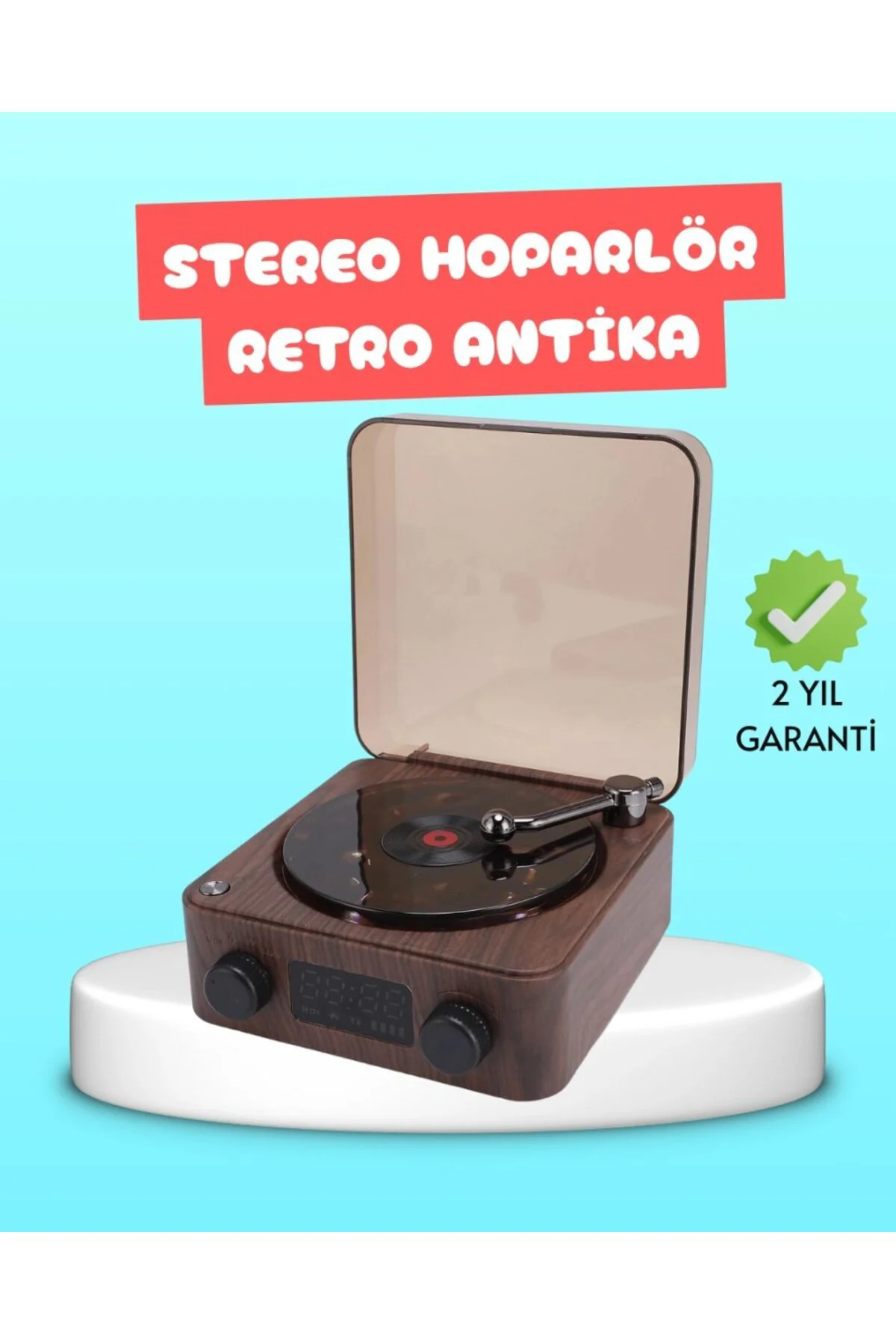 3-1 Arada Gece Lambalı Bluetooth Hoparlör – Saat Ekranlı Stereo Ses