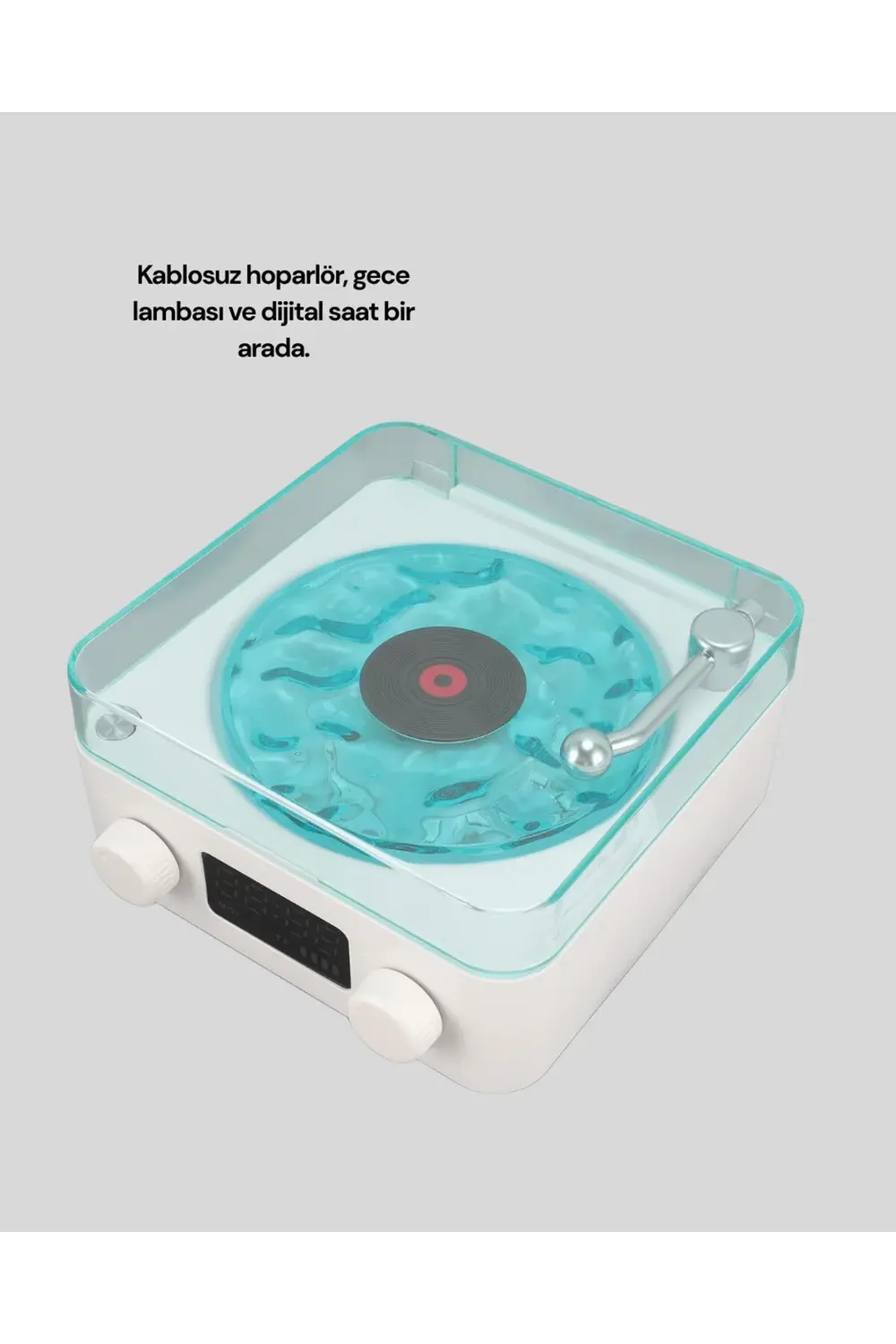 3-1 Kablosuz Bluetooth Hoparlör – Gece Lambalı, Saatli, Retro Tas