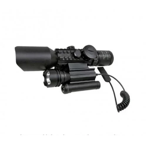 3-10x42  Zoomlu Av Tüfeği Dürbünü  Lazeri Zenon Fenerli M9 ( Lisi