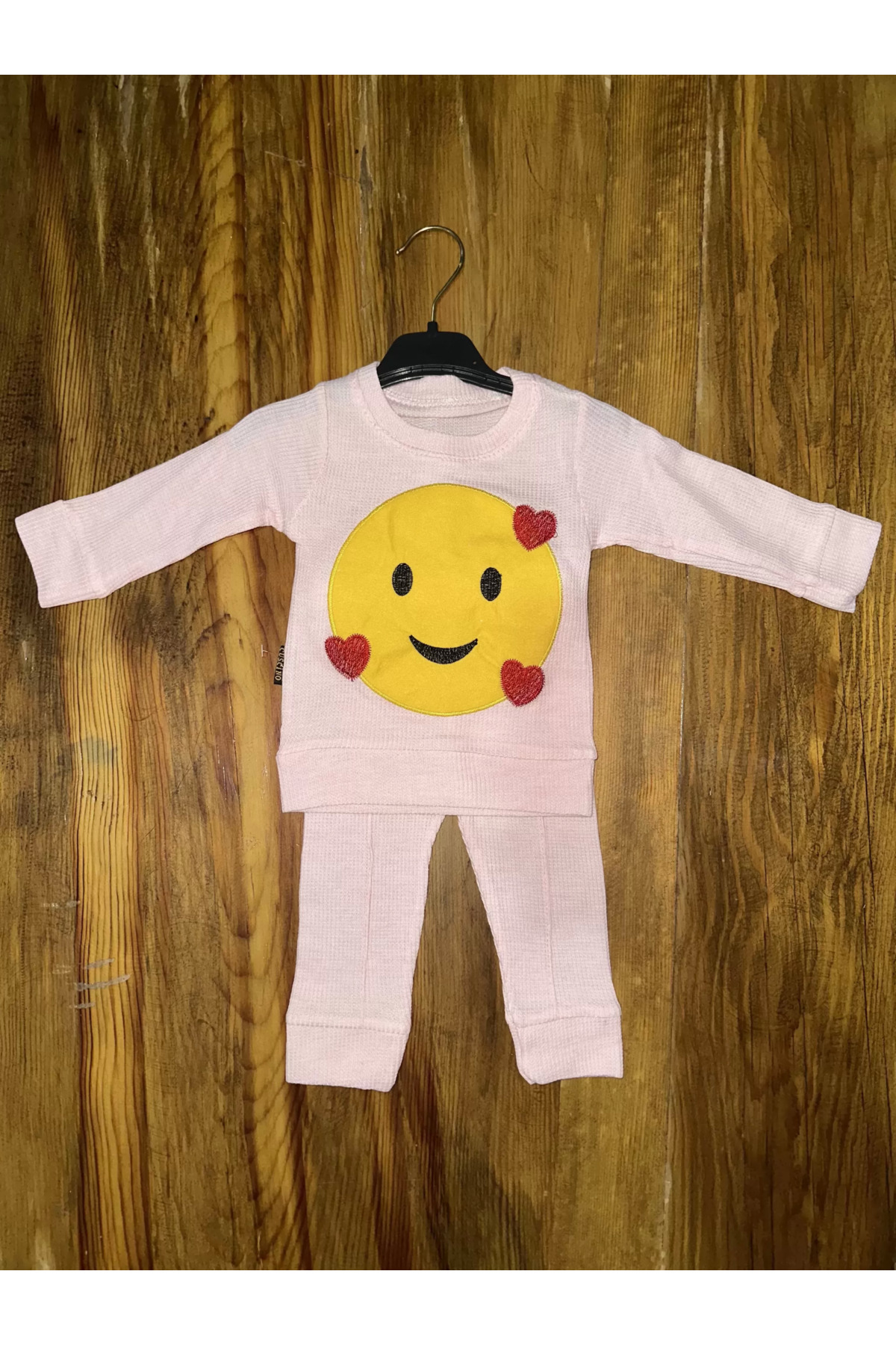 3-12 aylık emoji detalı takım pembe 3-12 aylık emoji detalı takım pembe