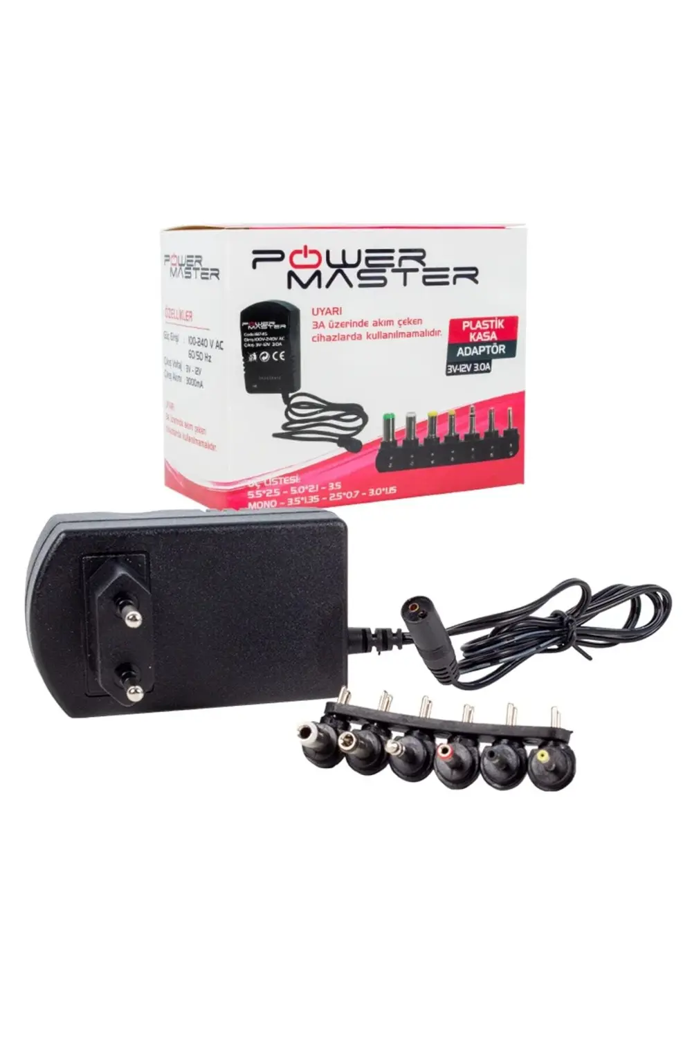 3-12 Volt Arası Ayarlanır 3000 Mah Çok Uçlu Kademeli Plastik Kasa