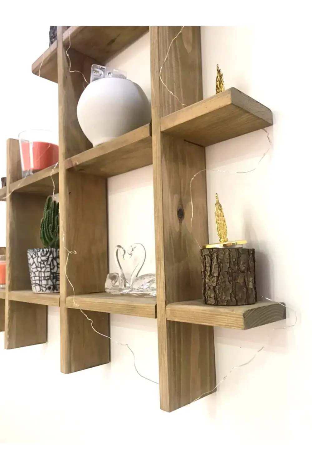 3-2-1 Dekoratif Ahşap Raf