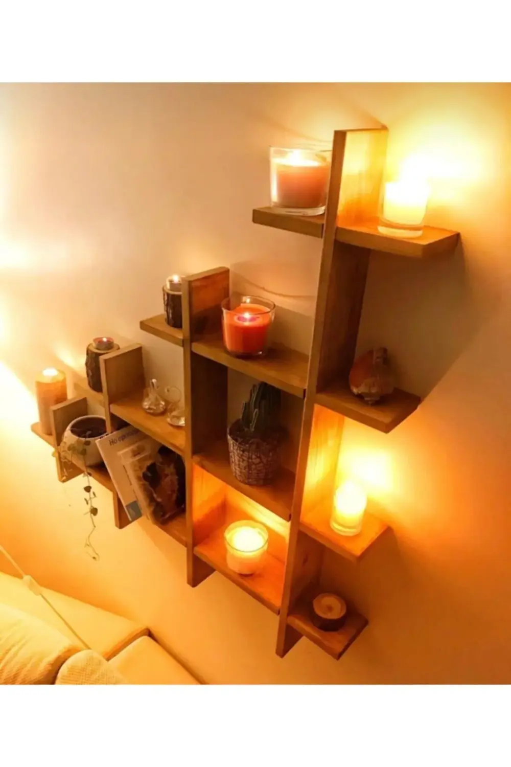 3-2-1 Dekoratif Ahşap Raf