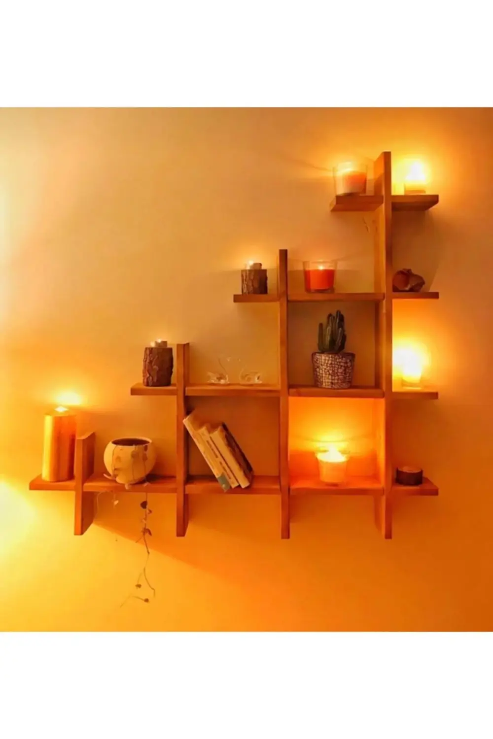 3-2-1 Dekoratif Ahşap Raf