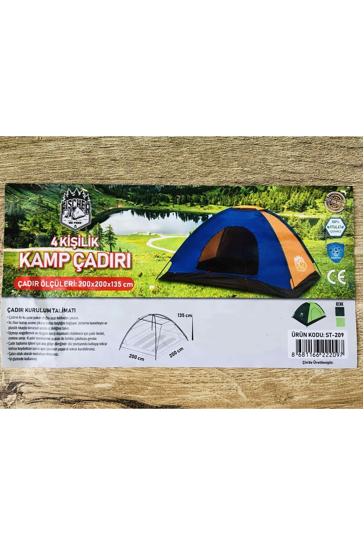 3-4 Kişilik Yeşil Renkli Su Geçirmez Ince Hafif Pratik Kamp Çadır