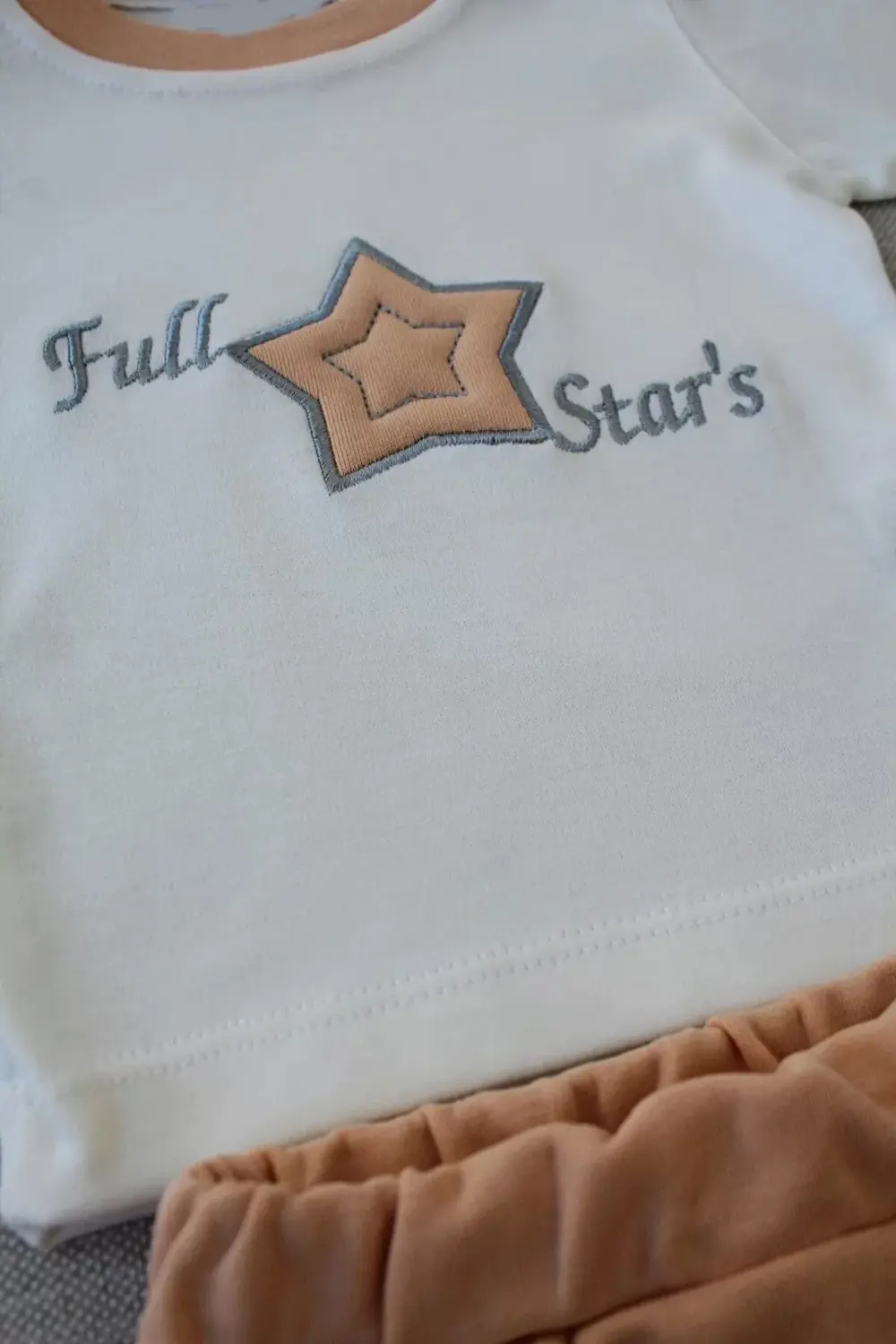 3-6 6-9 9-12 Ay Full Star Nakışlı Şapkalı Uzun Kollu Sweat 3lü Er