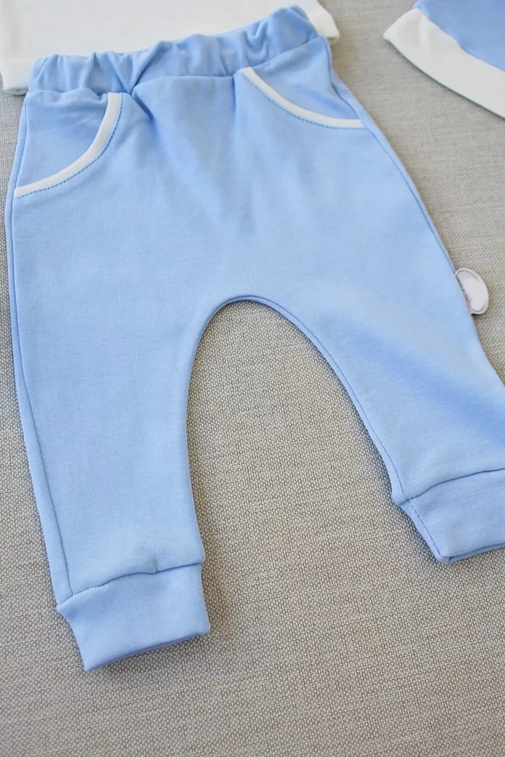 3-6 6-9 9-12 Ay Full Star Nakışlı Şapkalı Uzun Kollu Sweat 3lü Er