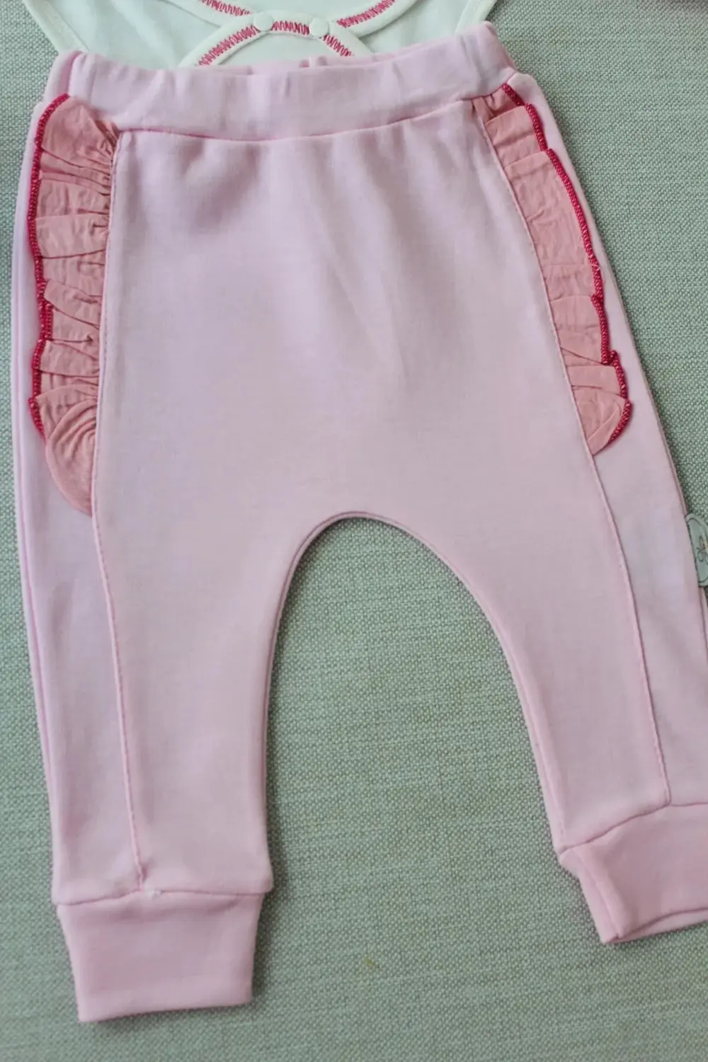 3-6 6-9 9-12 Ay Hello Nakışlı Kruvaze Bandanalı Uzun Kollu Zıbınl