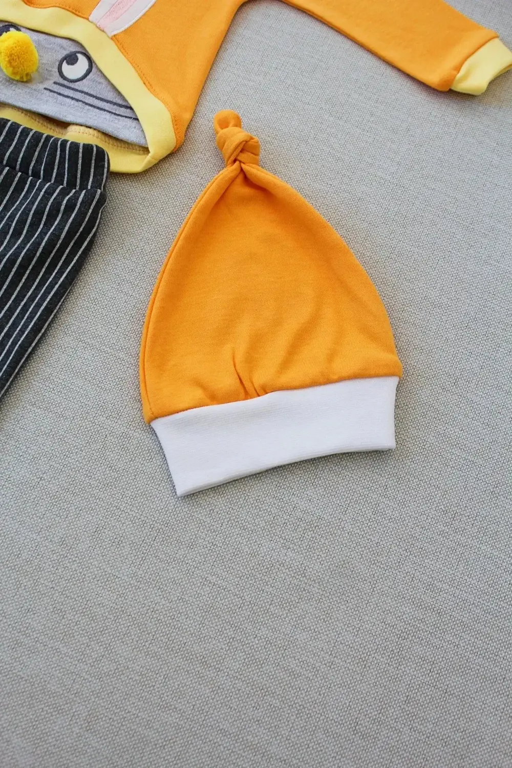 3-6 6-9 9-12 Ay Şımarık Tavşan Nakışlı Şapkalı Uzun Kollu Sweat 3