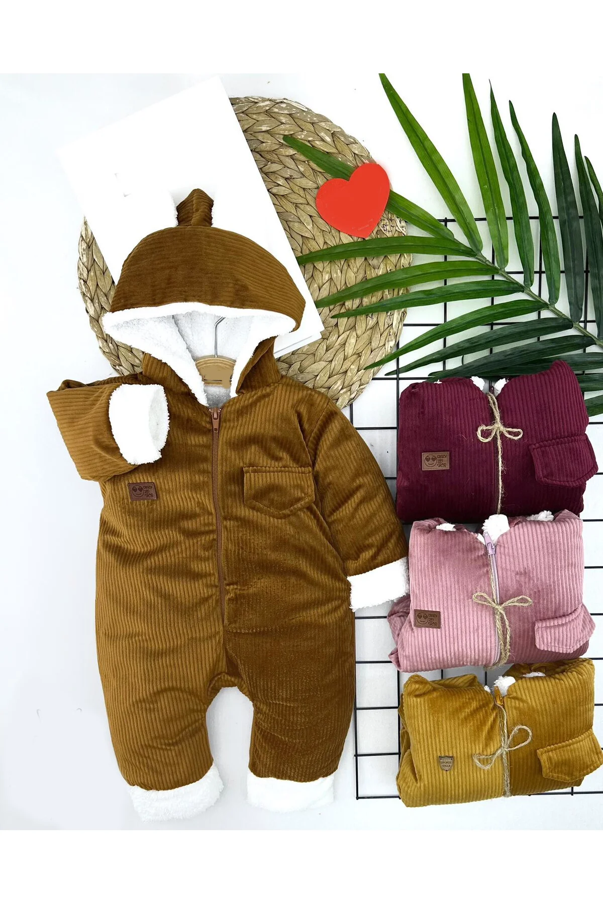 3-6-9-12 Ay Fermuar Kapamalı Kadife Kumaş İçi Tüylü Kız Erkek Beb