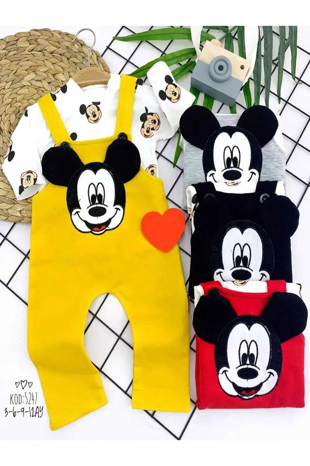 3-6-9-12 Ay Mickey Figürlü Uzun Kollu Baskılı Sweatli 2li Kız Erk 3-6-9-12 Ay Mickey Figürlü Uzun Kollu Baskılı Sweatli 2li Kız Erk