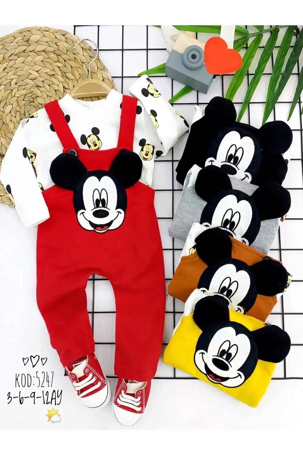 3-6-9-12 Ay Mickey Figürlü Uzun Kollu Baskılı Sweatli 2li Kız Erk 3-6-9-12 Ay Mickey Figürlü Uzun Kollu Baskılı Sweatli 2li Kız Erk