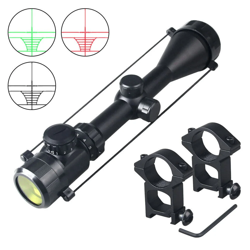 3-9x50 Zoomlu Keskin Nişancı  Dürbünü Kırmızı, Yeşil Işık Çelik Gövde
