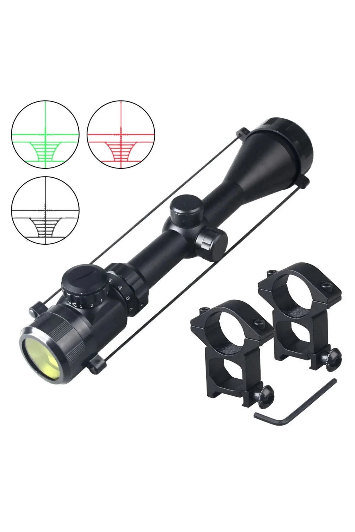 3-9x50 Zoomlu Keskin Nişancı Dürbünü Kırmızı, yeşil Işık çelik Gö