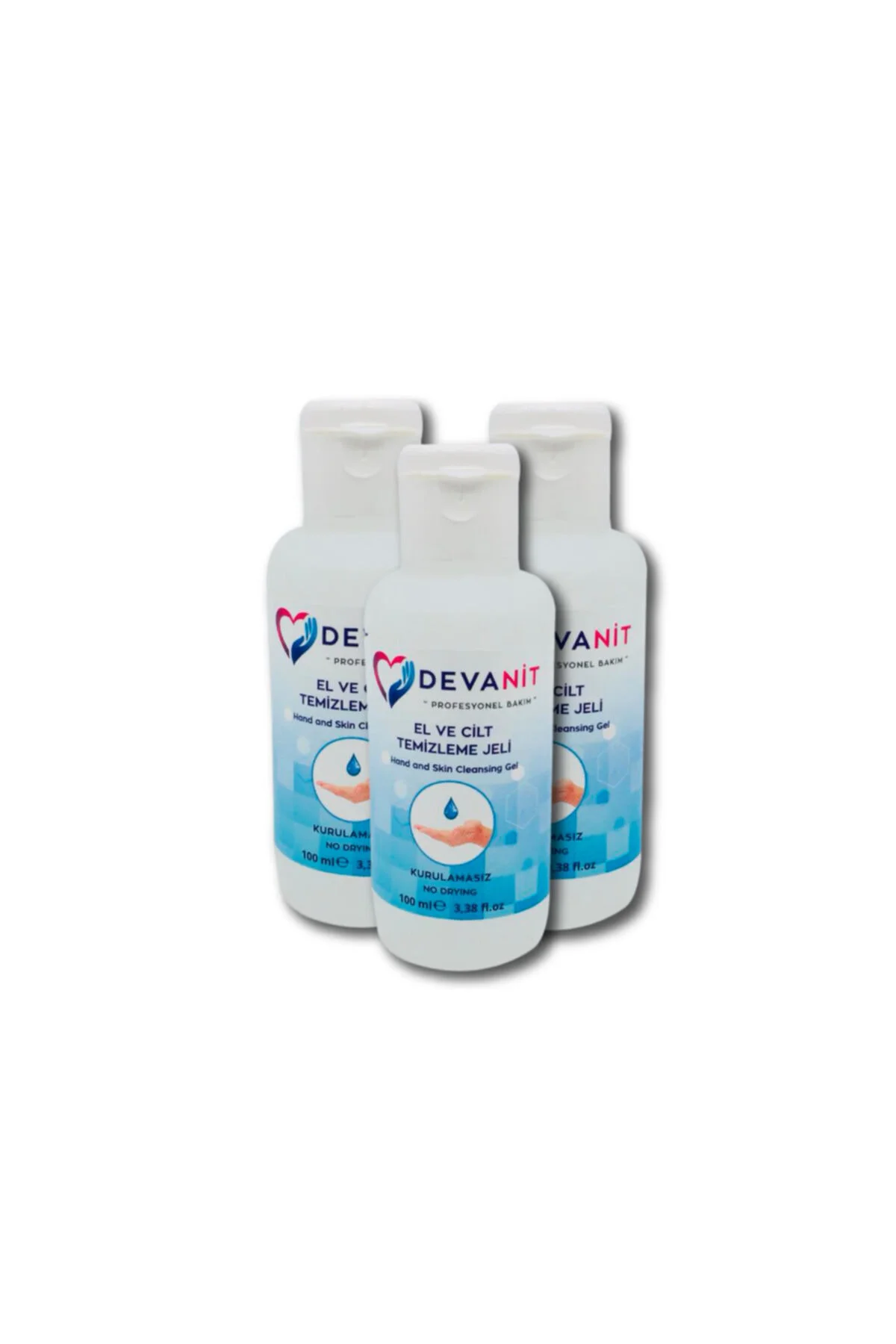 3 Adet 100 ml Jel Devanit Dezenfektan - El Temizleme Jeli