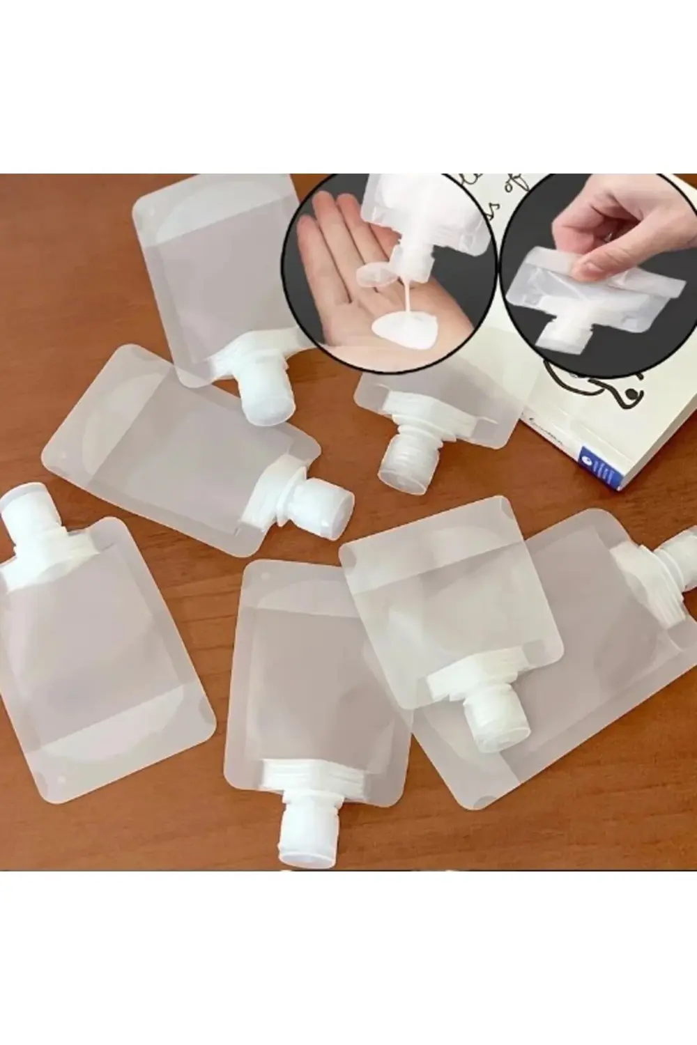 3 Adet 100ml Krem Şampuan Kabı Tekrar Kullanılabilir Set Seyahat