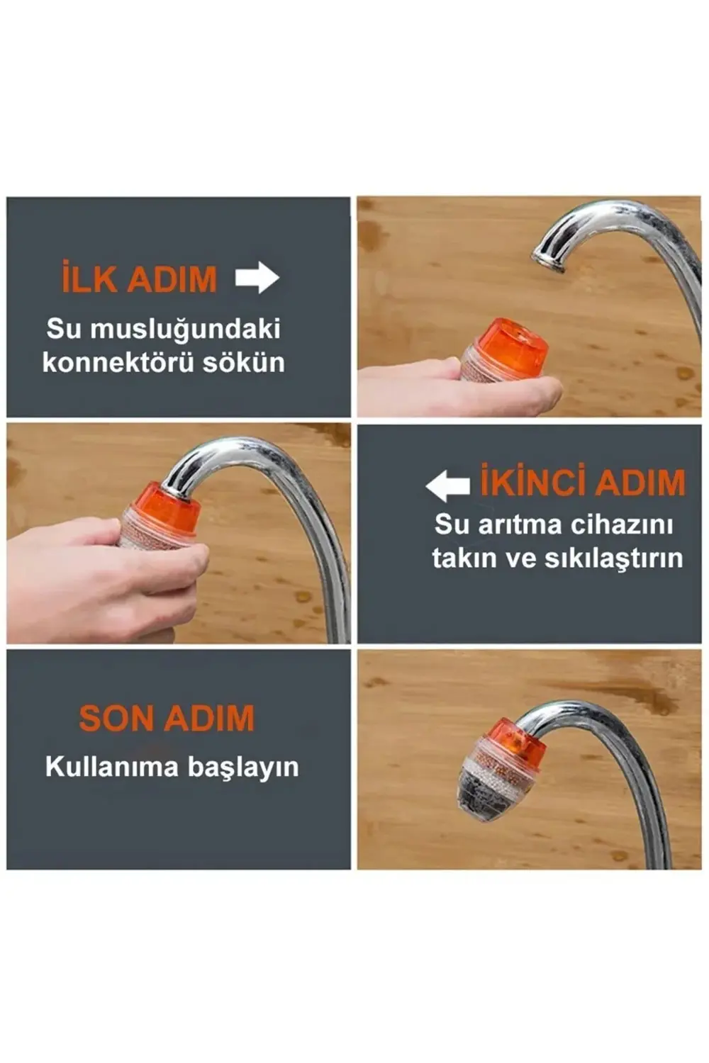 3 ADET 5 KATMANLI AKTİF KARBON SU ARITMA APARATI-SU ARITMA FİLTRE