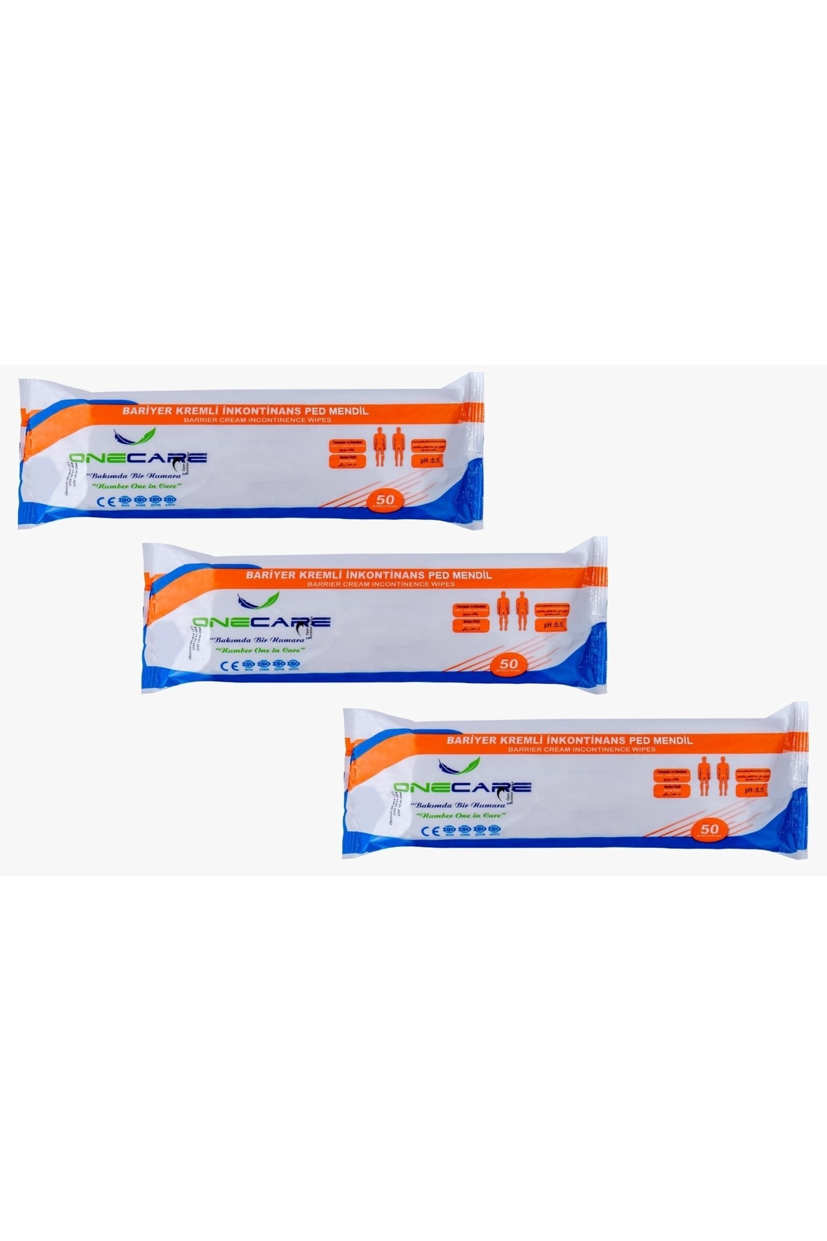 3 Adet 50'li Bariyer Kremli Inkontinans Ped PERİNE Mendil Özel Ih