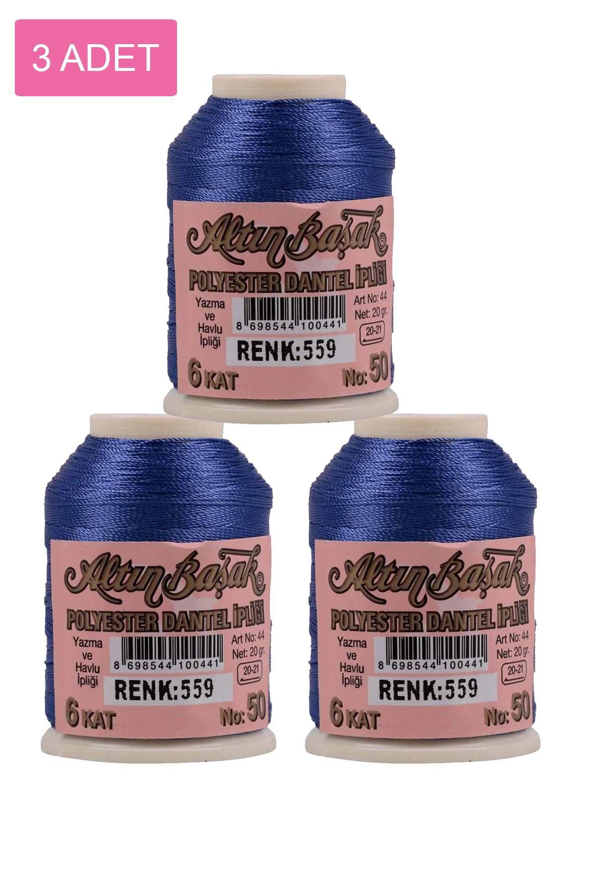 3 Adet Altınbaşak Oya ve Dantel İpi 20 gr - No: 559