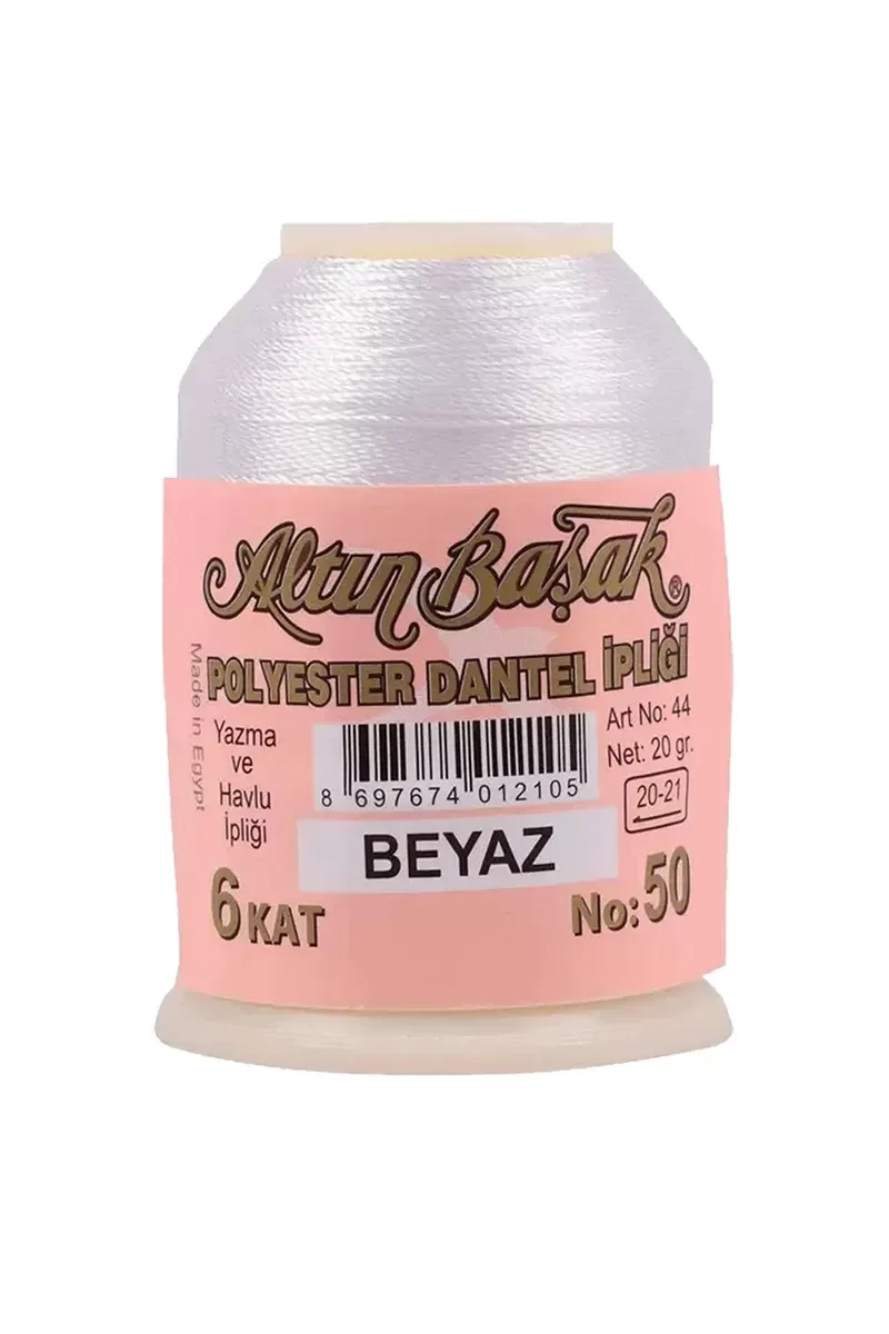 3 Adet Altınbaşak Oya ve Dantel İpi 20 gr - Royaleks - No: BEYAZ 