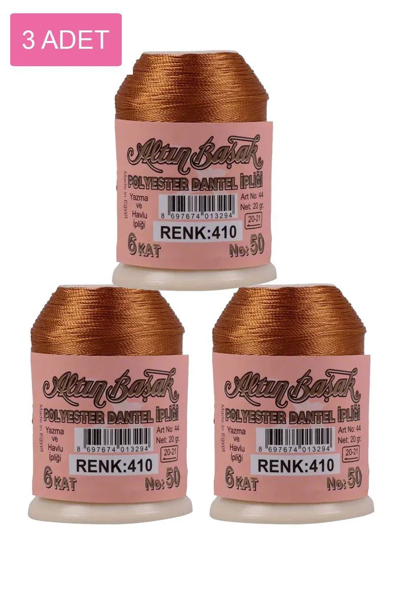 3 Adet Altınbaşak Oya ve Dantel İpi 20 gr - Royaleks No: 410 3 Adet Altınbaşak Oya ve Dantel İpi 20 gr - Royaleks No: 410