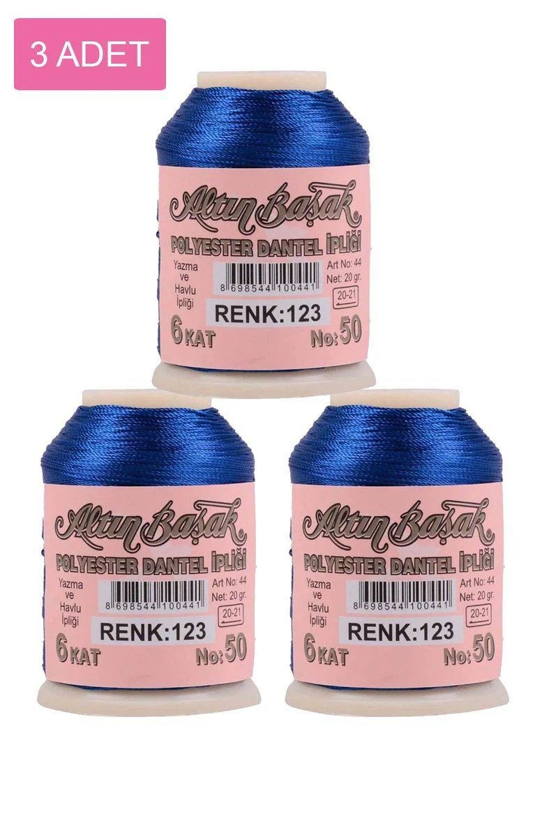 3 Adet Altınbaşak Oya ve Dantel İpi 20 gr - Royaleks No: 123 3 Adet Altınbaşak Oya ve Dantel İpi 20 gr - Royaleks No: 123