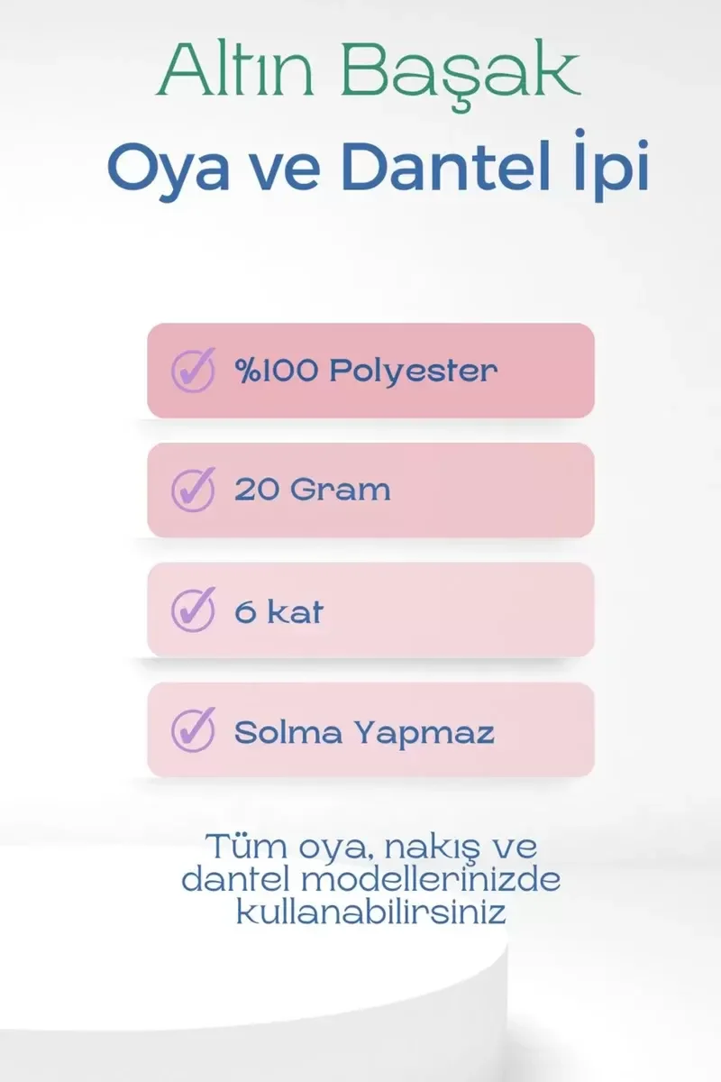 3 Adet Altınbaşak Oya ve Dantel İpi 20 gr - Royaleks - No: 840