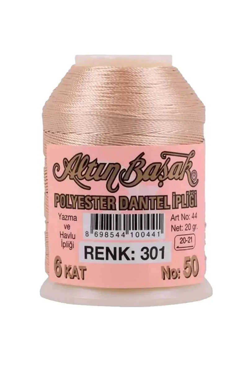 3 Adet Altınbaşak Oya ve Dantel İpi 20 gr - Royaleks - No: 301 - 