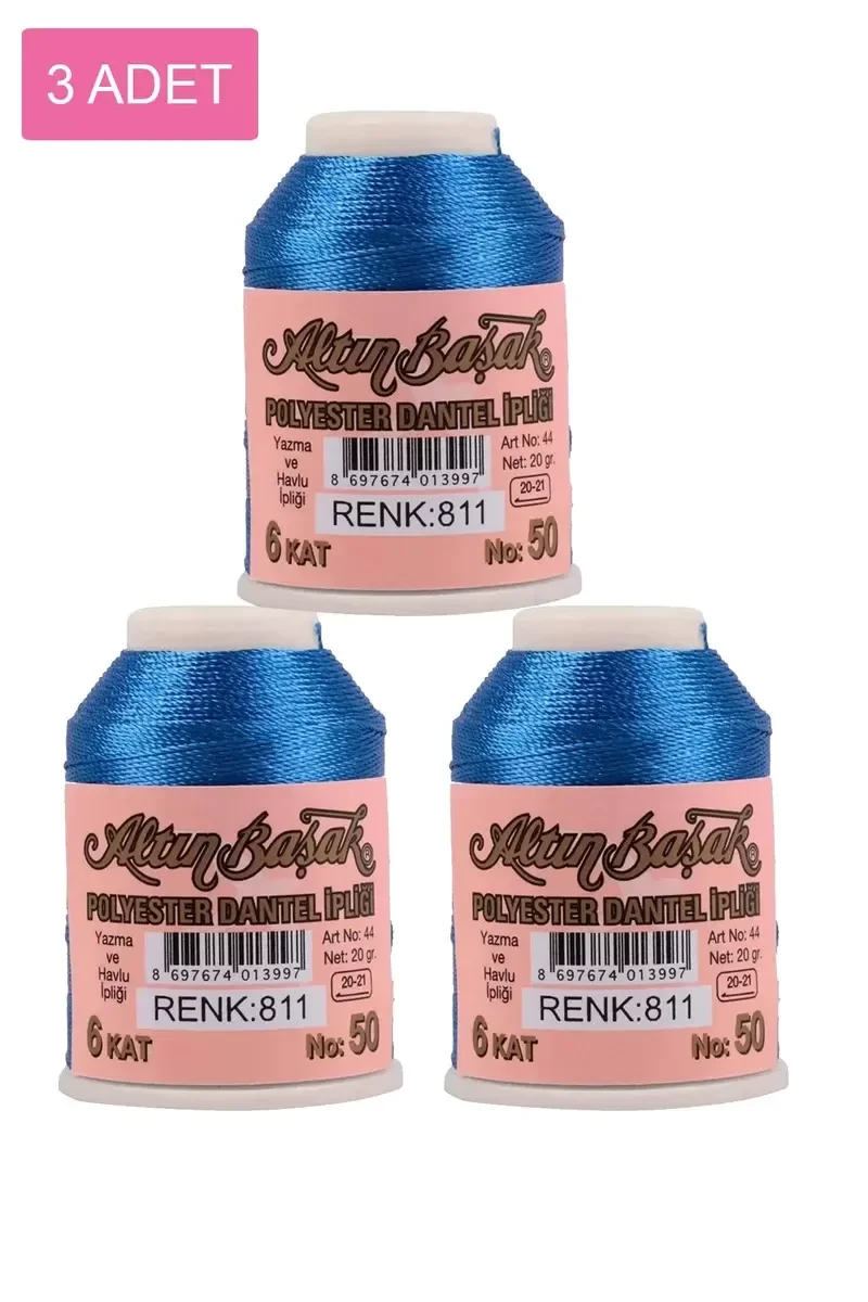 3 Adet Altınbaşak Oya ve Dantel İpi 20 gr - Royaleks - No: 811 3 Adet Altınbaşak Oya ve Dantel İpi 20 gr - Royaleks - No: 811