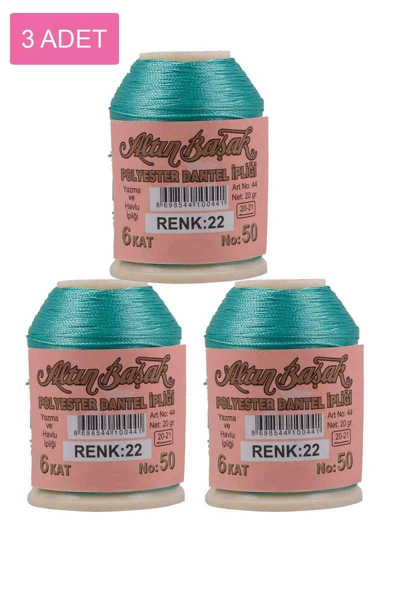 3 Adet Altınbaşak Oya ve Dantel İpi 20 gr - Royaleks No: 022 3 Adet Altınbaşak Oya ve Dantel İpi 20 gr - Royaleks No: 022
