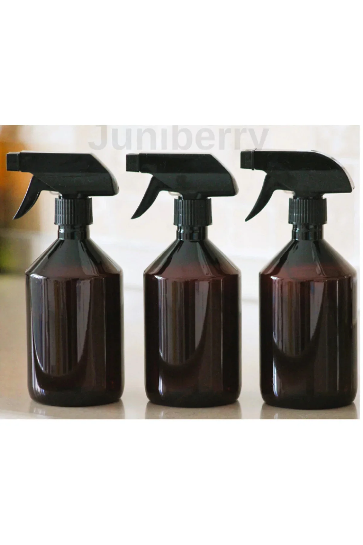 3 Adet Amber Kahverengi Boş Plastik Sprey Şişe Banyo ve Mutfak Te