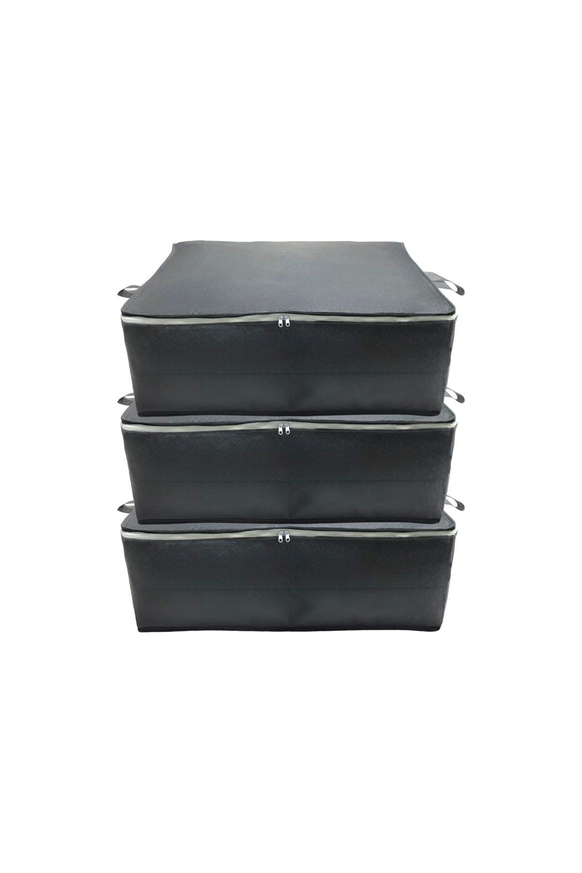 3 Adet Antrasit Baza Altı Ve Çekyat Tipi Hurç 62 X 44 X 22 Cm XLa