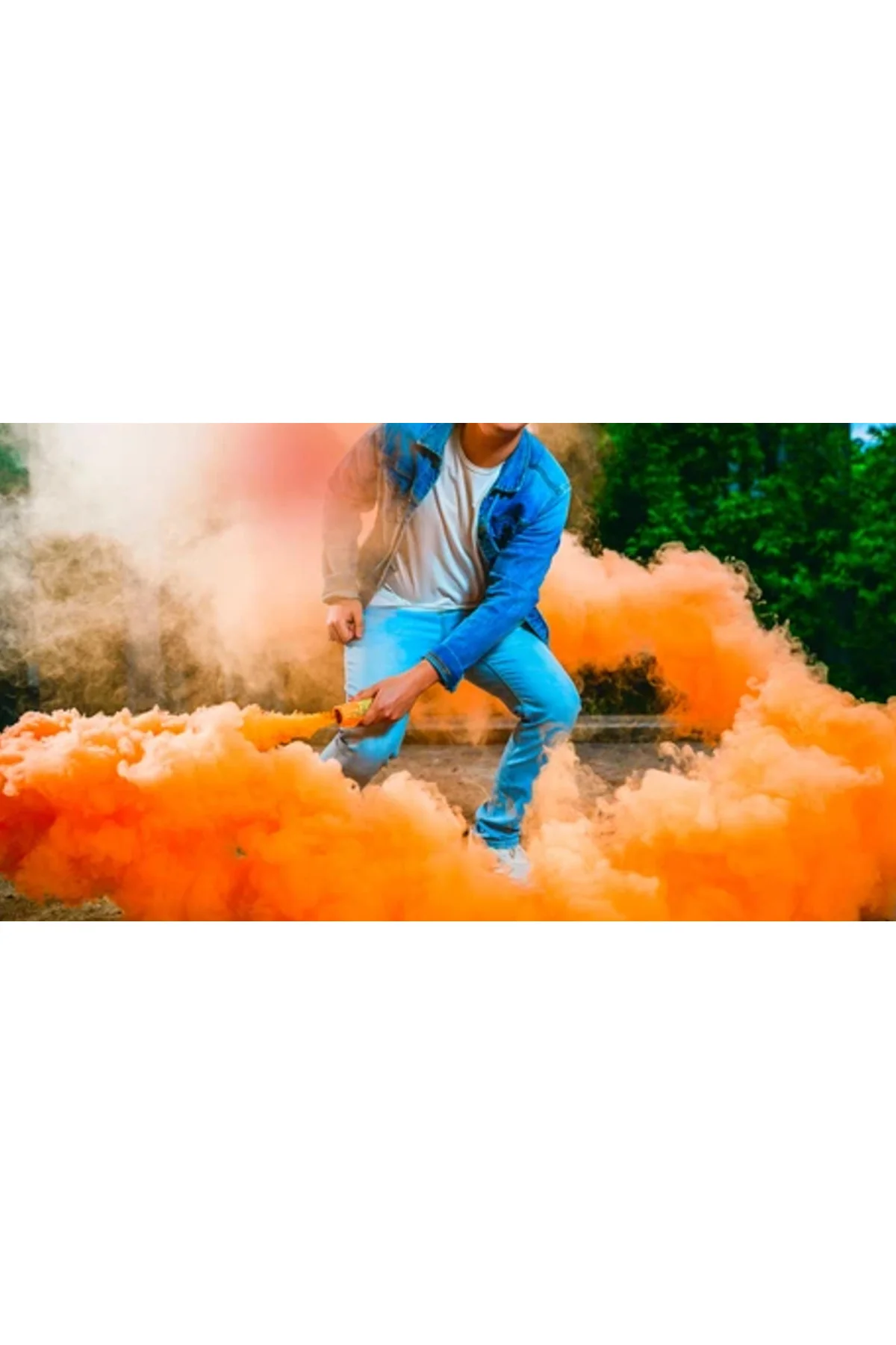 3 Adet Bebek Cinsiyet Partisi Bambu Taraftar Orange Sis Duman Bombası Smoke Bomb Renk TURUNCU