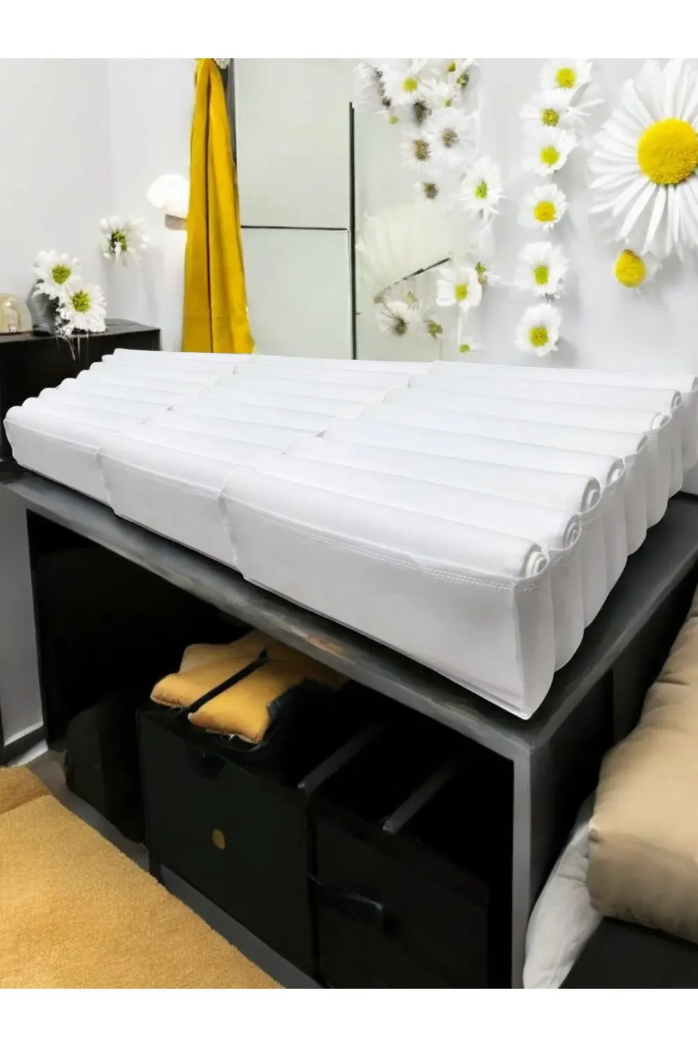 3 Adet Beyaz Akordiyon Tipi Large 8 Gözlü Çekmece İçi Düzenleyici