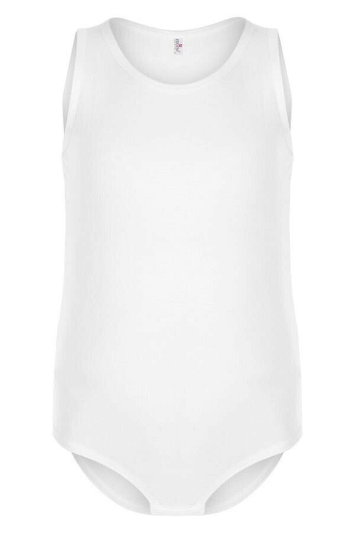 Namaldı 3 Adet Beyaz Renk Geniş Askılı Çocuk Çıtçıtlı Badi