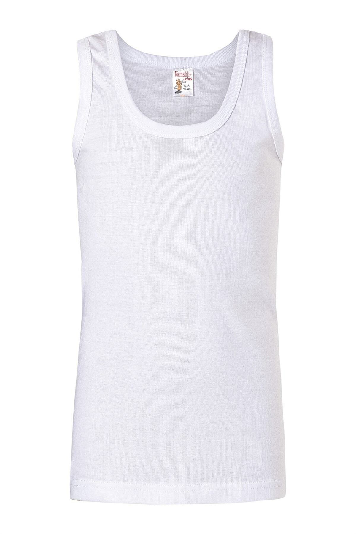 3 Adet Beyaz Renk Ribana Çocuk Atlet