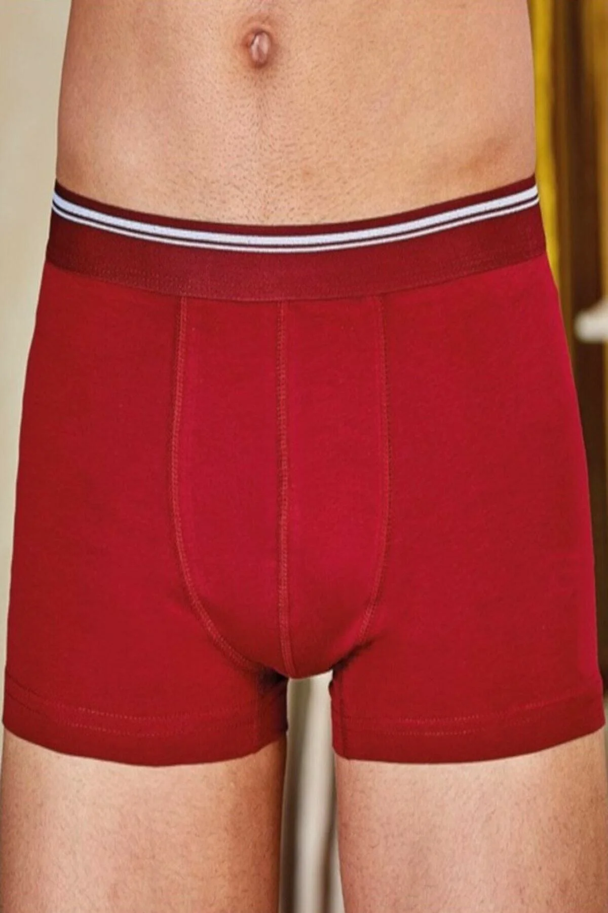 3 Adet Bordo Renk Likralı Boxer 3 Adet Bordo Renk Likralı Boxer