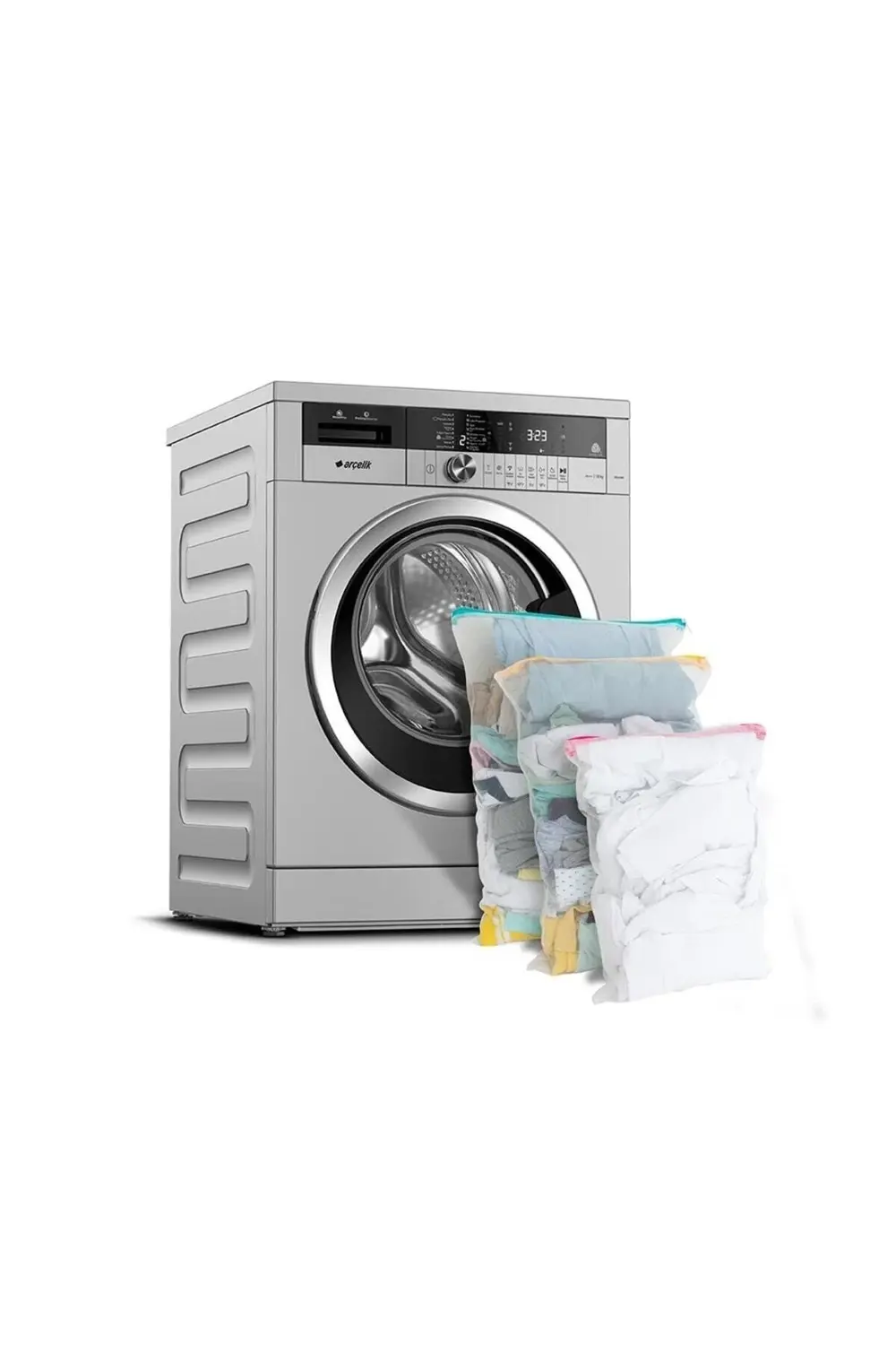 3 Adet Çamaşır Yıkama Filesi Renkli Fermuarlı