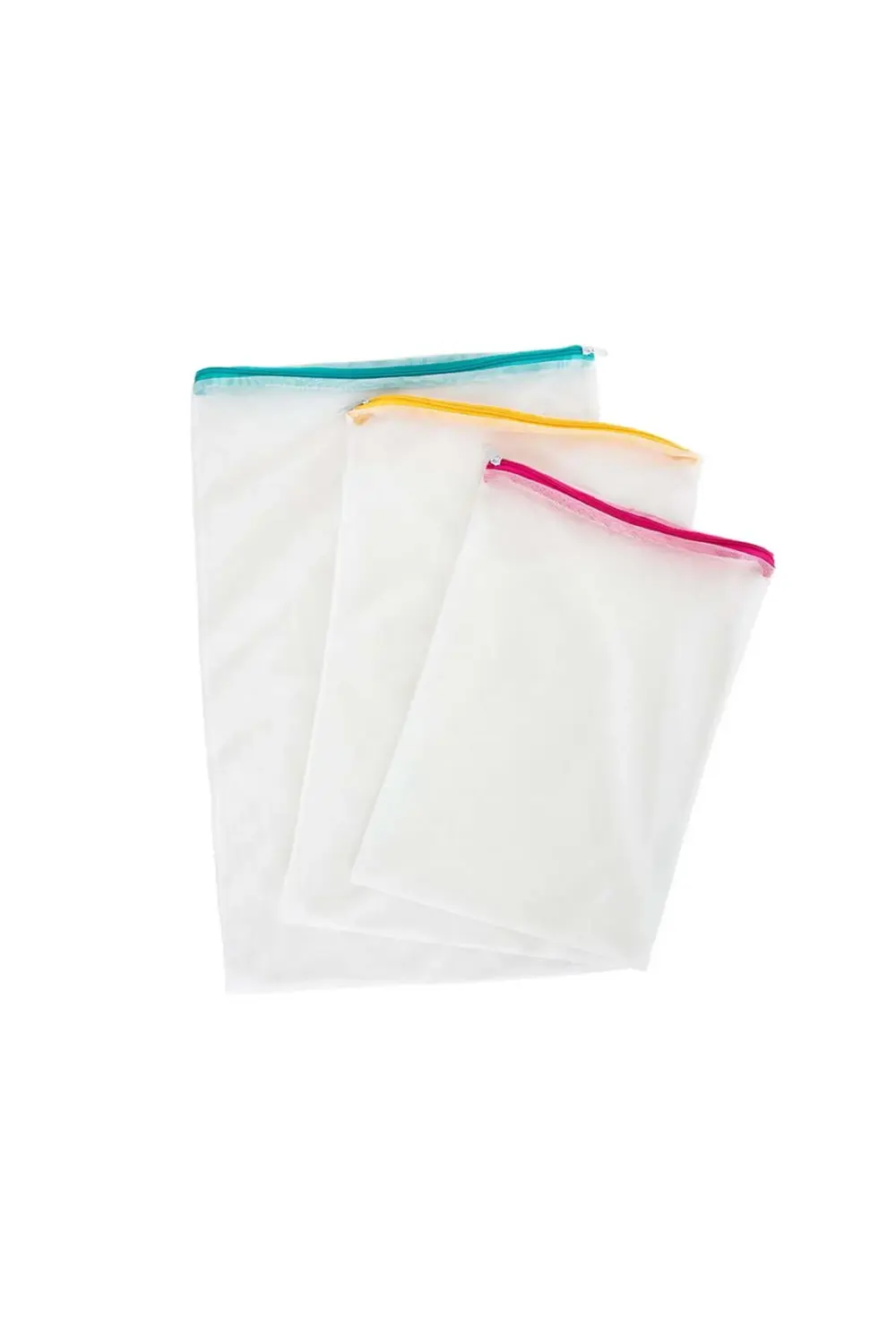 3 Adet Çamaşır Yıkama Filesi Renkli Fermuarlı