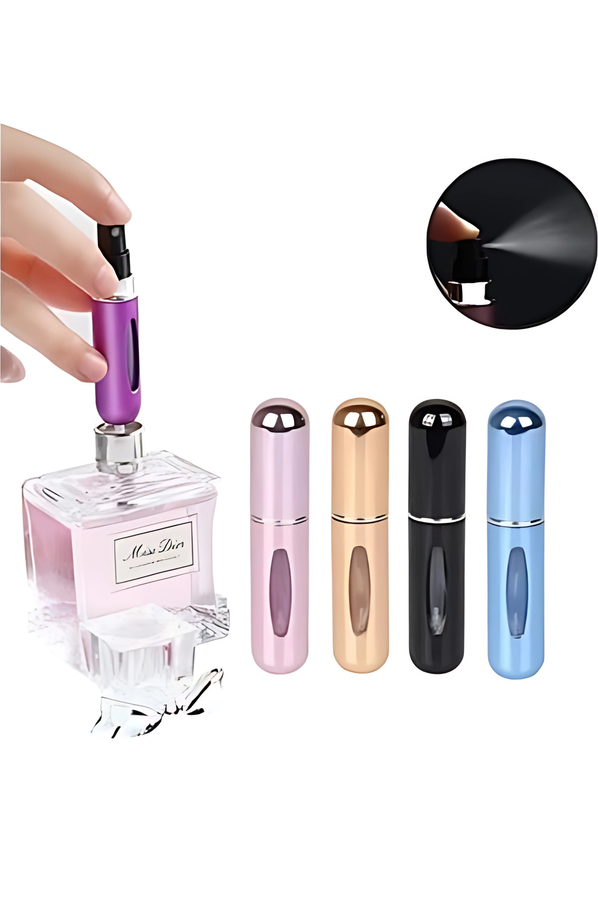 3 Adet Cep Parfüm Şişesi 5ml Doldurulabilir Mini Küçük Boş Parfüm