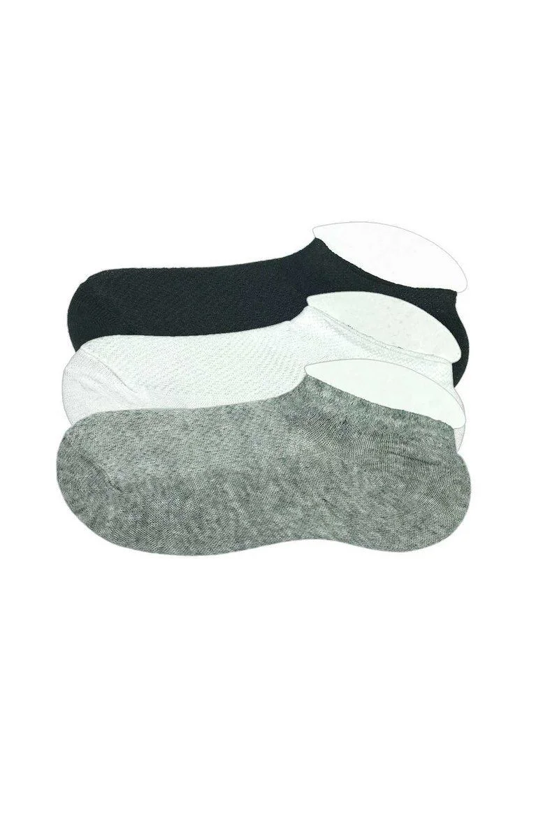 3 Adet Çocuk Sneaker Patik Çorap - Siyah Beyaz Gri Organik Pamuklu Çizgisiz Patik Fiyatı, Yorumları ve Özellikleri