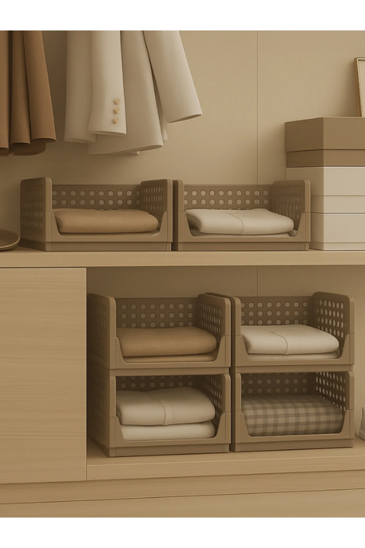 3 Adet Çok Amaçlı Kayar Raf Dolap Içi Kıyafet Ve Ev Aksesuarı Düz