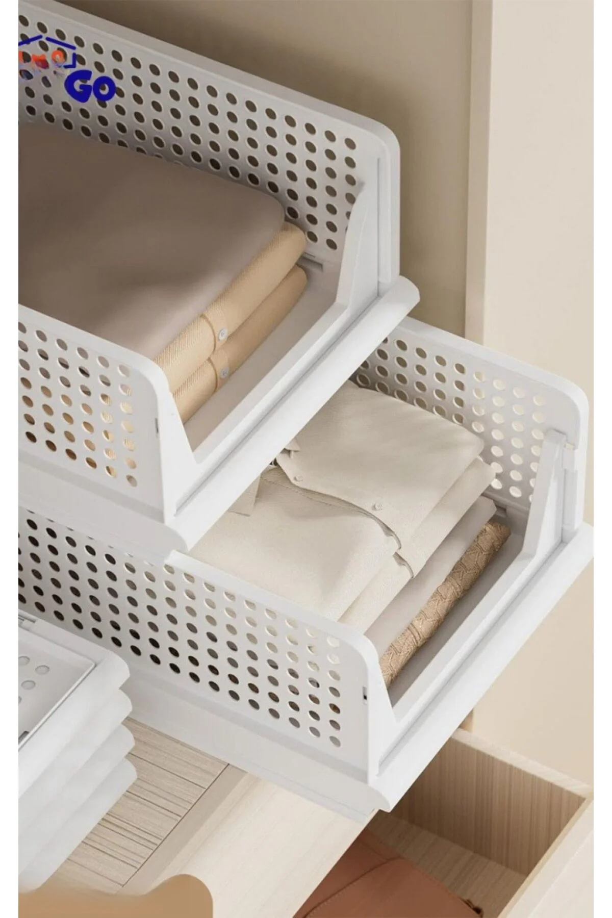 3 Adet Çok Amaçlı Kayar Raf Dolap Içi Kıyafet Ve Ev Aksesuarı Düz