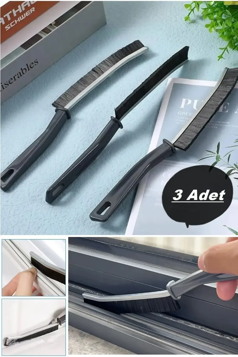 3 ADET Çok Amaçlı Multi İnce Temizlik Fırçası Derz Arası Banyo Mu